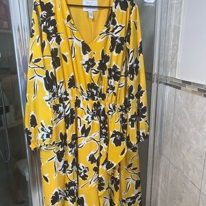 Yellow floral Lane Bryant dress